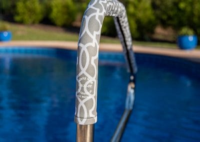 stone trellis gray pattern safety grip pool handrail cover