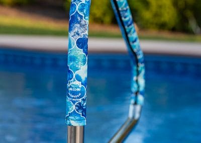 blue lagoon pattern safety grip pool handrail cover